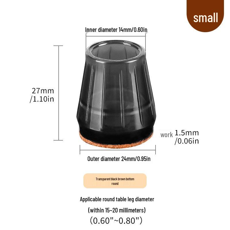 Silicone Chair Leg Covers with Felt Pads - Furniture Protection and Noise Reduction