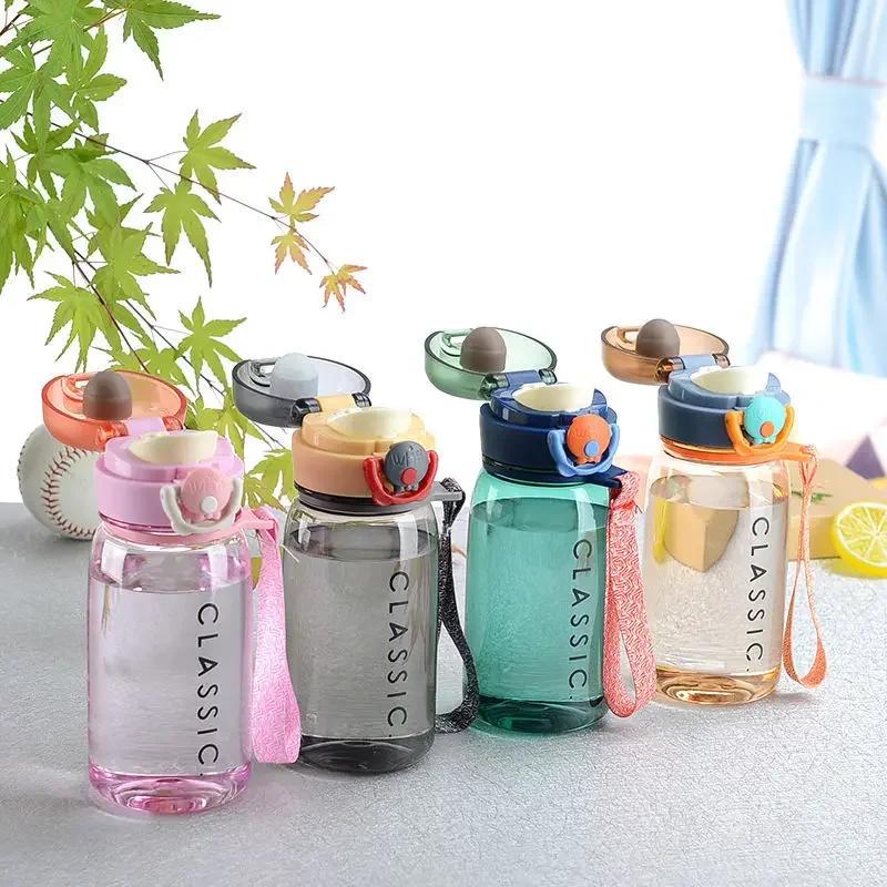 400ml Sports Water Bottle Outdoor Water Bottle With Rope Plastic Portable Water Cup Dinkware Camping Bike Bottle My Drink Bottle