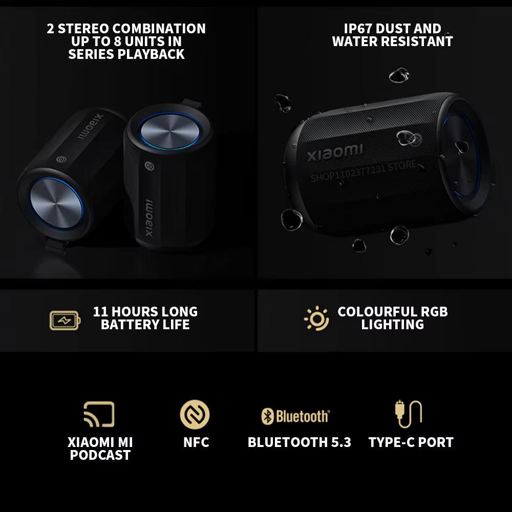 Xiaomi Bluetooth Speaker Mini ASM01A Bluetooth 5.3 RGB Light IP67 360°Omnidirectional Stereo Outdoor Portable Sound