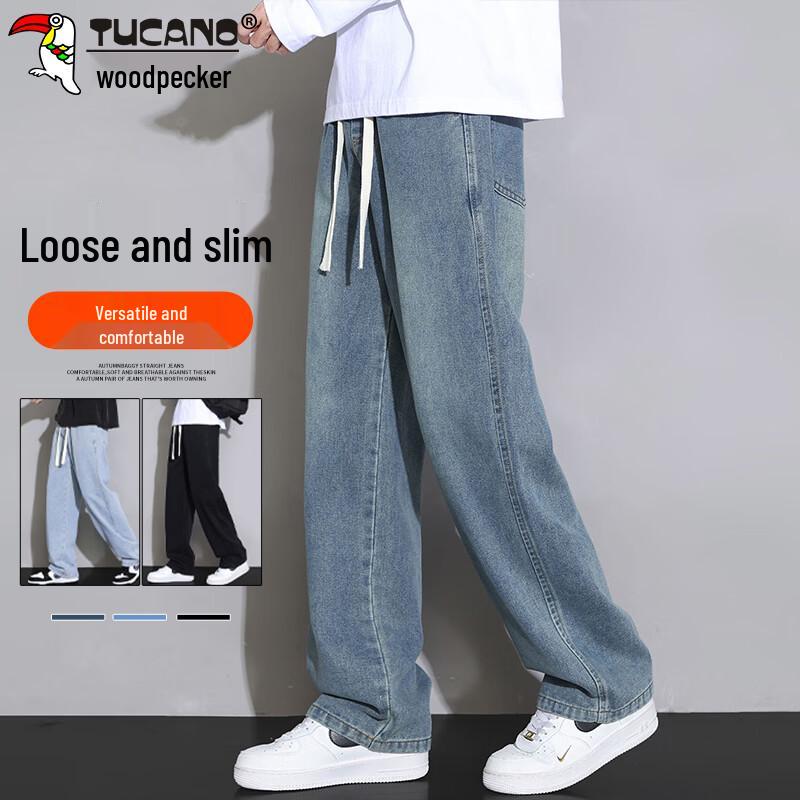 

TUCANO Men s Loose Fit Straight Leg Jeans 2XL