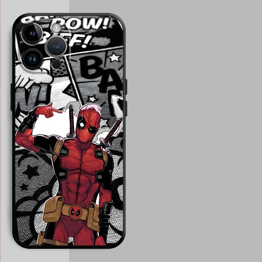 Marvel Comic Deadpool Fodral Telefonfodral för Apple iPhone 16 15 Pro 7 8 Air XR XS MAX 11 17 Pro Max 12 14 13