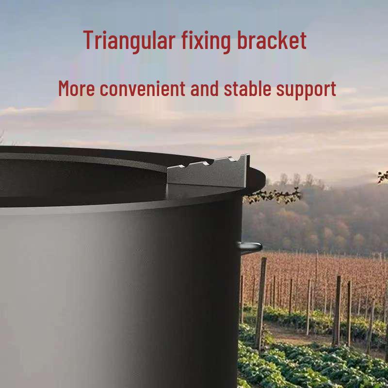 Compact Wood-Burning Cooker: Firewood & Charcoal-Compatible, Energy-Efficient Iron Pot Stove for Home Use