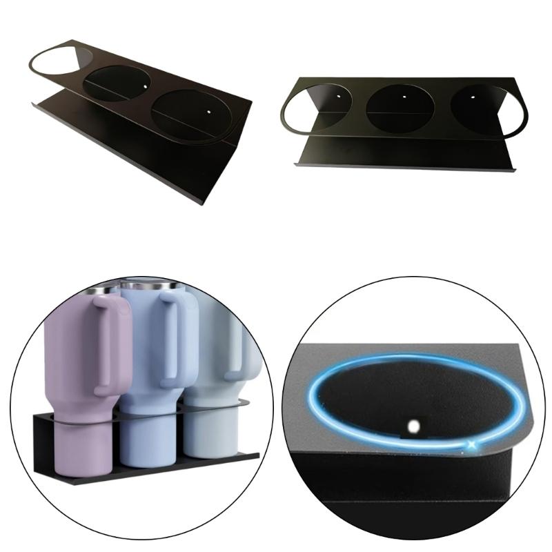 Practical Acrylic Wall Mounted Storage Rack For Water Bottles Cups Kitchen Garage Organization Space Efficient Design