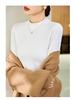 Women's German Velvet Double-Sided Red Half-High Collar Long-Sleeve Top - New for Autumn/Winter 2024