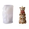 Stackable Bear Silicone Mould For Household Candle Soap Plasters Craft Family Projects Reusable
