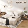 Floating Nightstands Set of 2, Wall Mounted Bedside Table with Drawer for Bedroom, Rustic Brown