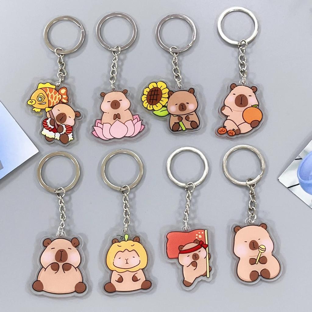Kapibala Keychain Acrylic Creative Cute Capybara Creative Small Gift Bag Accessories Can Be Wholesale Fashion Toys Anime Cartoon