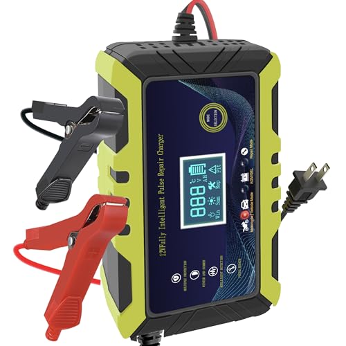 

MVFUUES Battery Charger 12V Maintenance Charger 6A High Current 15-100Ah Lead Acid Battery for Electric Bicycles and Motorcycles Reverse Connecti