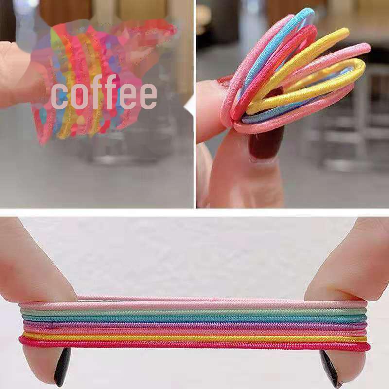 Colorful High-Elastic Korean Hair Ties for Girls - Gentle, No-Damage Rubber Bands