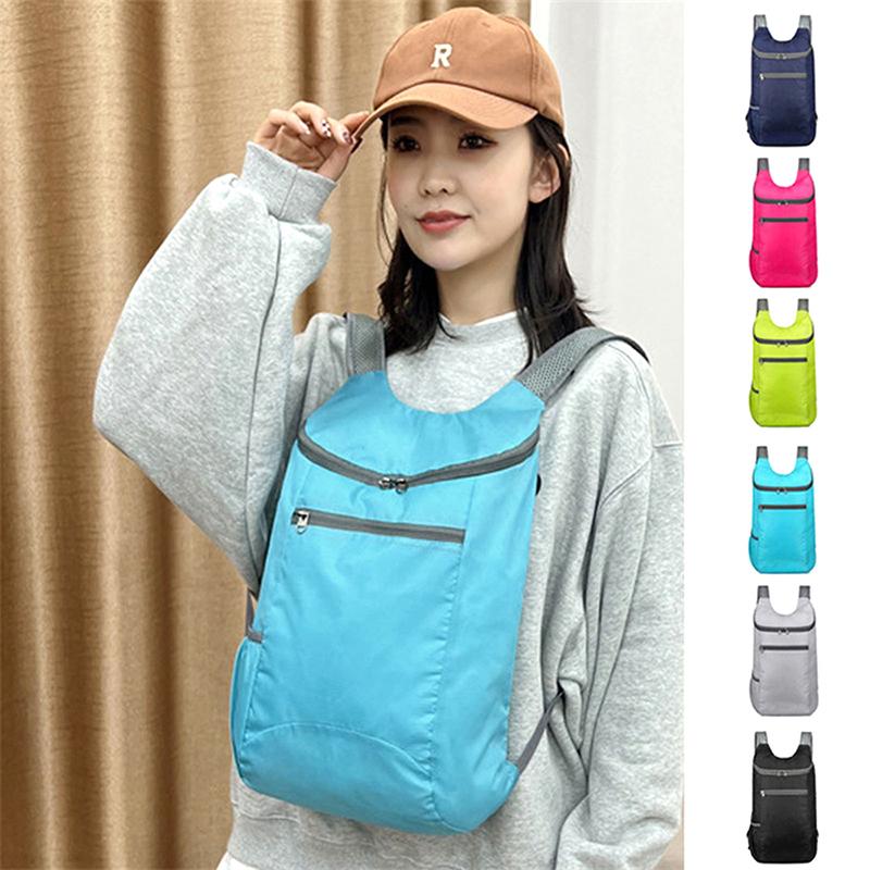 Outdoor Unisex Wasserdichter Faltbarer Rucksack Große Kapazität Tragbarer Camping Wanderreise Tagesrucksack Freizeit Männer Frauen Sporttaschen