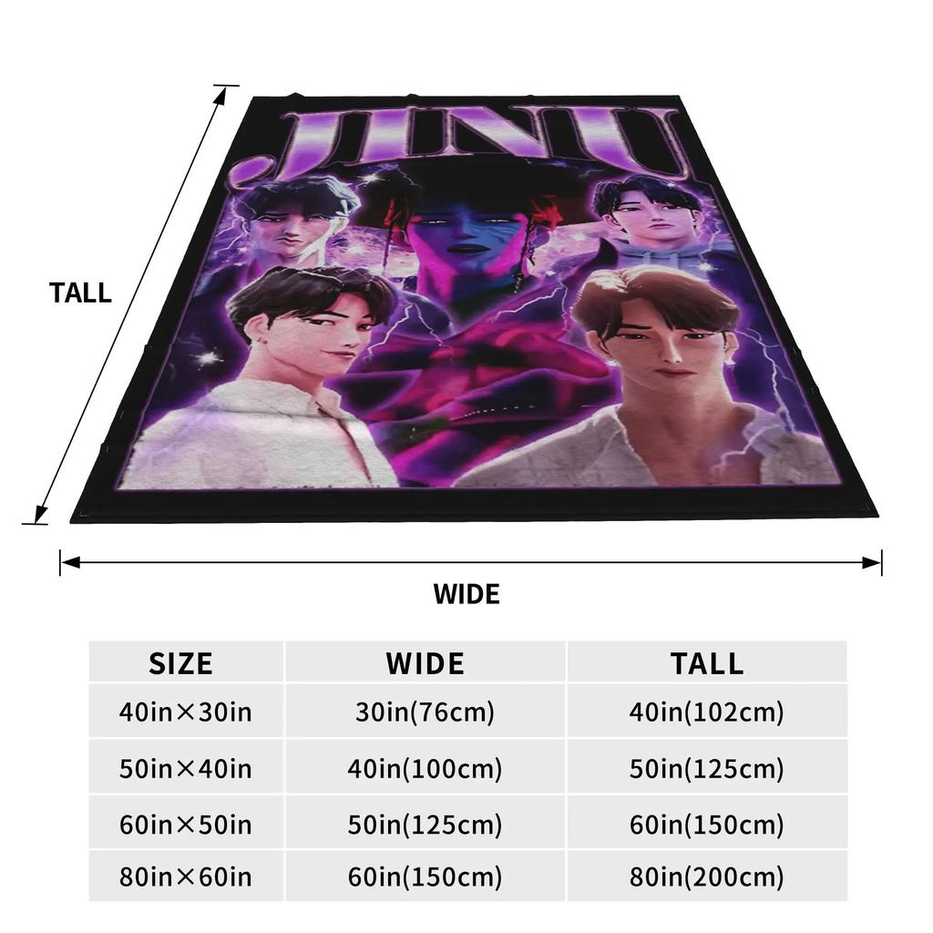 Saja Boys Kpop Demon Hunters Blankets Fleece Autumn/Winter Jinu Super Warm Throw Blankets for Bedding Travel Plush Thin Quilt