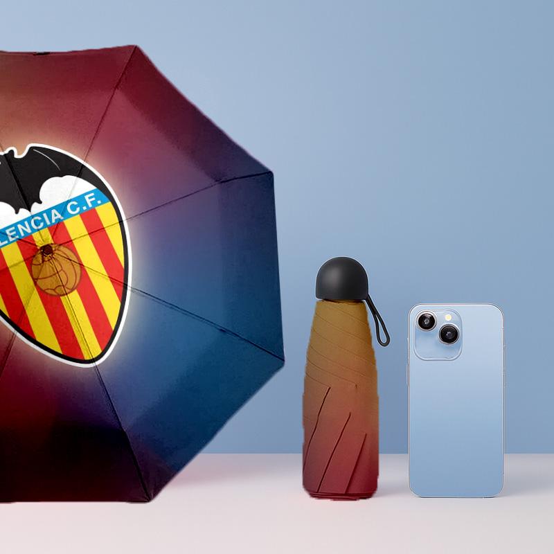 Valencia FC Mini 5 Fold Pocket Umbrella Compact Lightweight Anti UV Rain Sun Protection Umbrella Portable Travel Umbrella