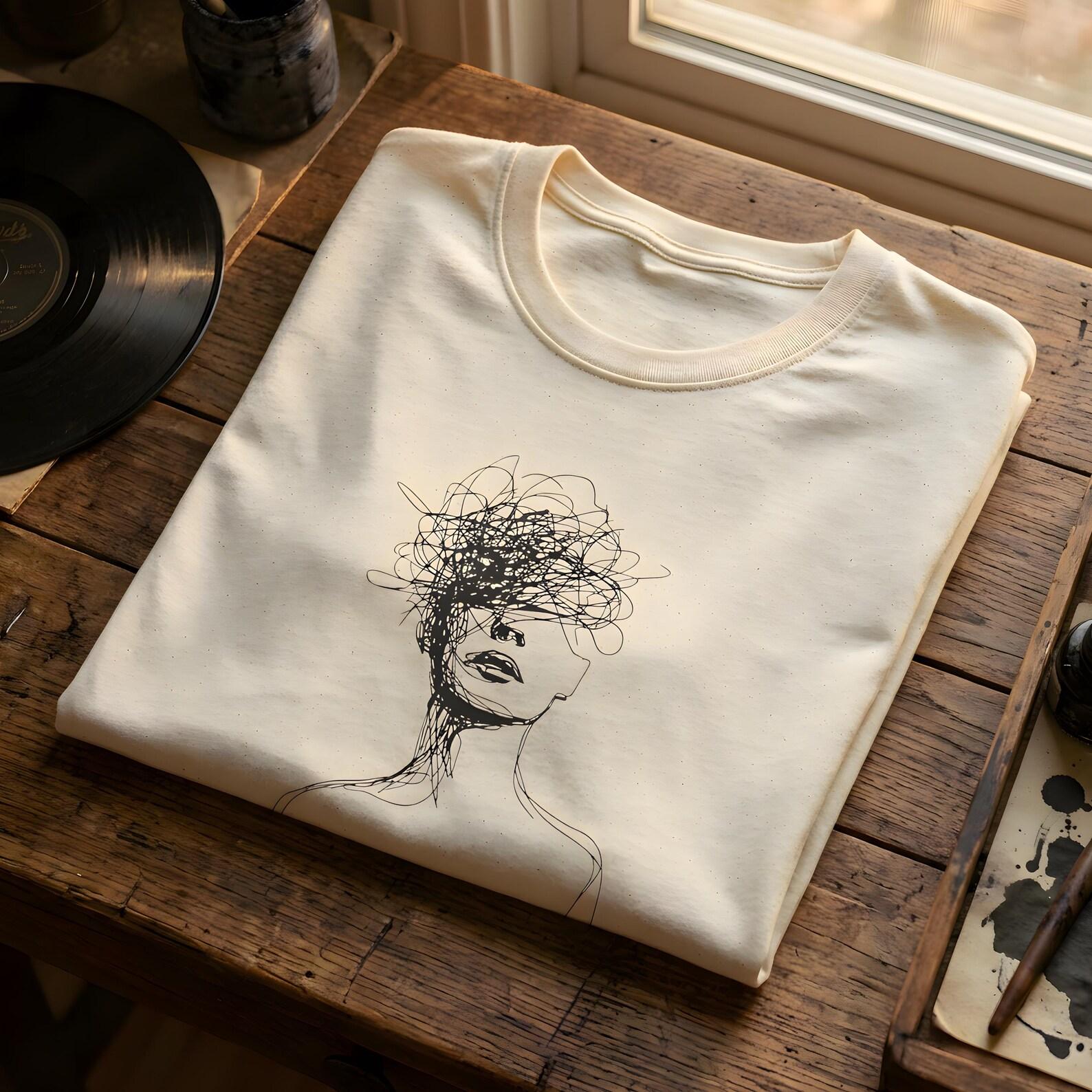 Internal Noise Graphic Tee | Brutalist Streetwear, Minimal Line Art T-Shirt 3XL