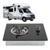 RV Gas Stove 290x325mm Tempered Glass Panel 1.8Kw Power Free Fire Adjustment for Caravan Yacht Boat