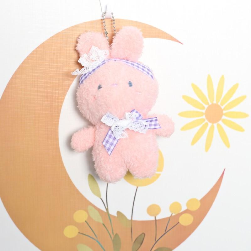 

Cute Girl Heart Lace Bow Tie Rabbit Plush Toy Doll Pendant Wedding Sprinkler Doll Keychain