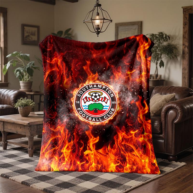 Southampton Football Print Flannel Blanket Soft Warm Sofa Bed Throw Blanket For Home Office Bedroom