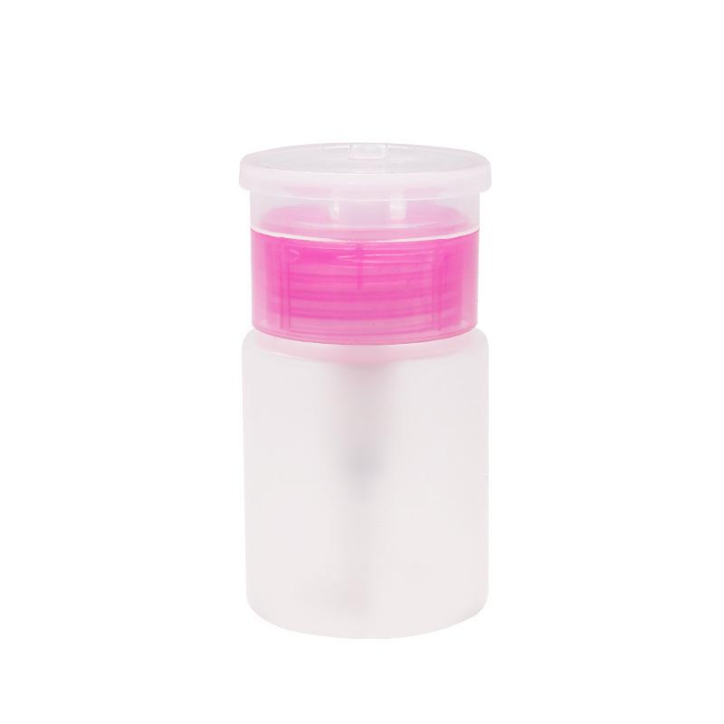 60ML Rose Red Edge Nail Art Press Bottle with Lockable Cap for Polish Remover and Alcohol