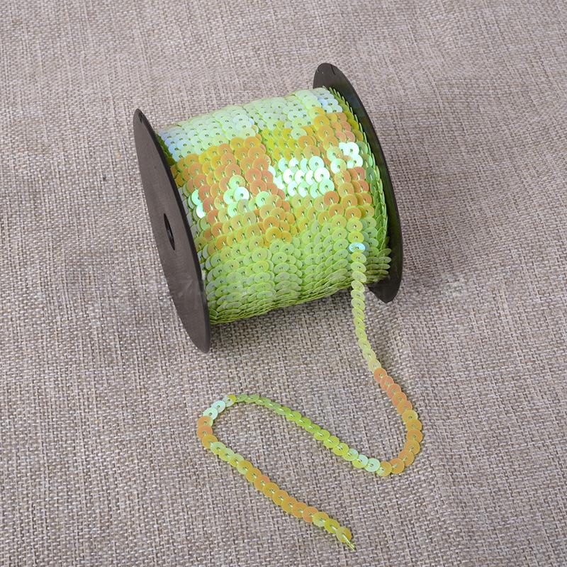 100yards Shiny Color Sequins Ribbon Round Flat Laser Colored Paillettes Trims for Garment Bag DIY Sewing Crafts Party Decoration