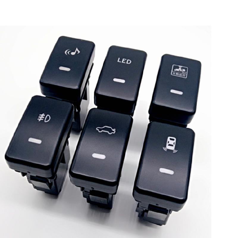 1PC Car LED Front Fog Light Turn On Trunk Music Radar Car Monitor Switch Button for Honda Civic 12-14 CRV 07-16 Accord 08-13 Switches4