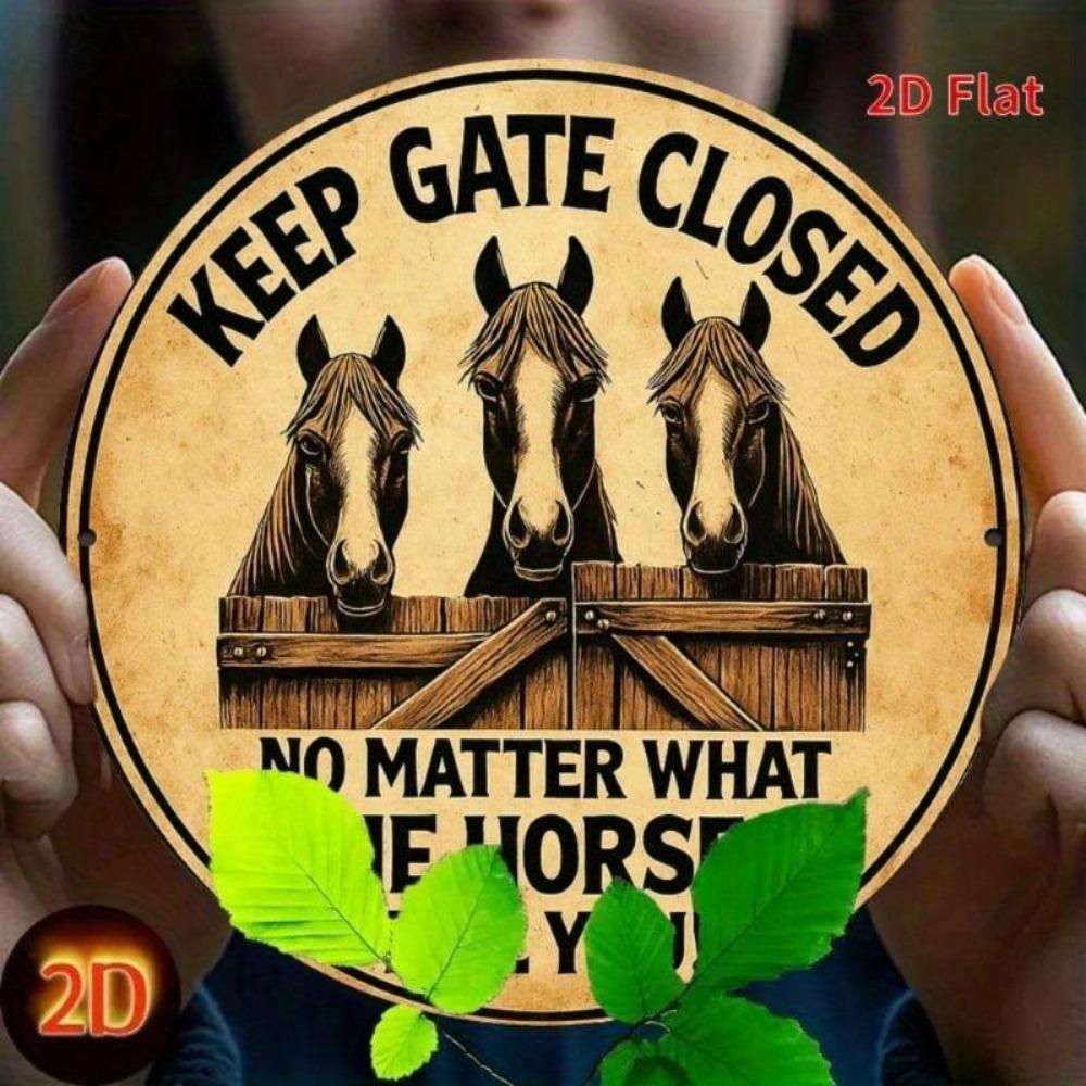 Vintage Horse Metal Sign Rustic Wall Art Home Garage Cafe Decor Gatekeeper