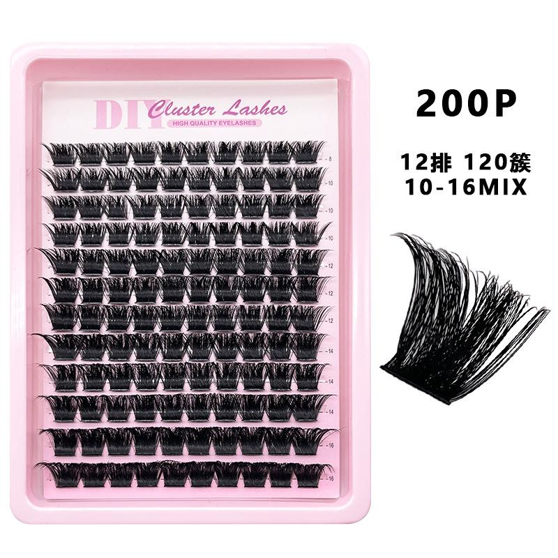 Flat False Eyelashes Stable Segmented Hairs 30P40P50P60P80P14 Rows Curled