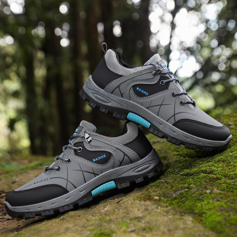 Men's Shoes Outdoor Sports Men's Shoes Non-slip Hiking Shoes Men's Leather Lace-up Travel Shoes Labor Insurance Shoes Tide