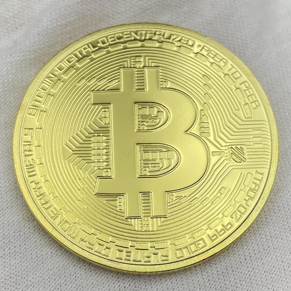 Crypto Bitcoin Art Gold Plated Coin Collectibles Physical Commemorative Medal Metal Relief Circuit Board Coin Souvenir