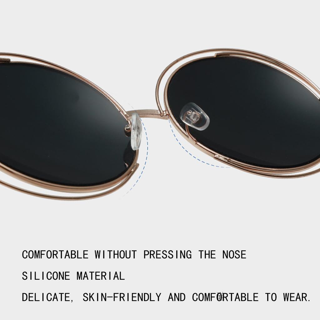 Nye metall dobbeltring solbriller Fargefilm Reflekterende HD solbriller for menn og kvinner Solbriller Mote solbriller.