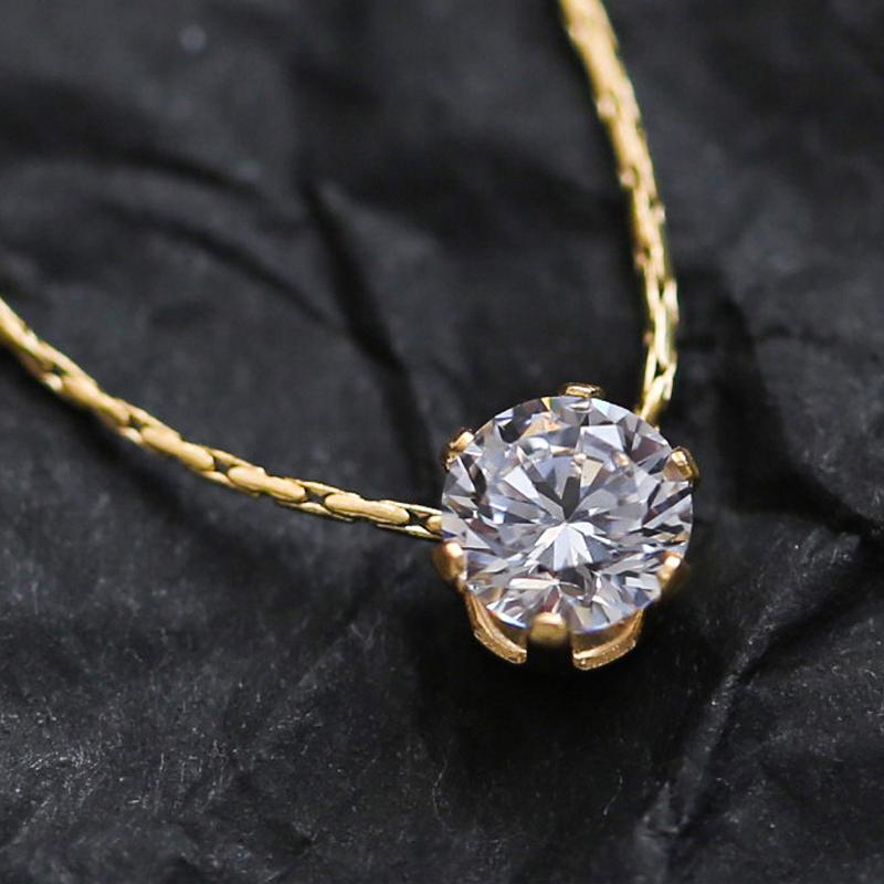 Mini Round Diamond Pendant Necklace For Women, With A Light Luxury And Niche Design, Fresh And Versatile Collarbone Chain Accessory