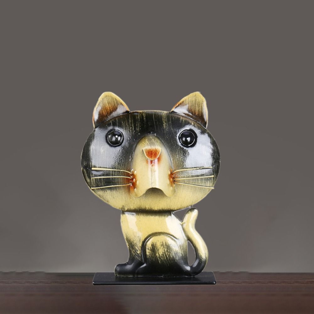 Eisenkunst Katze Aufbewahrungsregal Bemaltes Tier Ausstellungsregal Lustiger Katze Brillenhalter Wohnzimmer