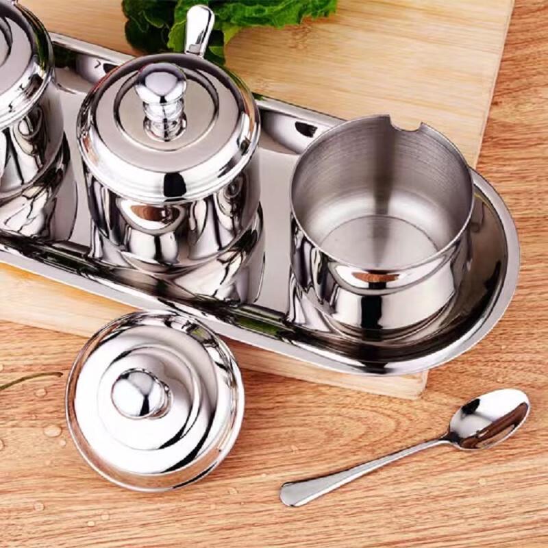 Mielang 304 Stainless Steel Seasoning Jar Set