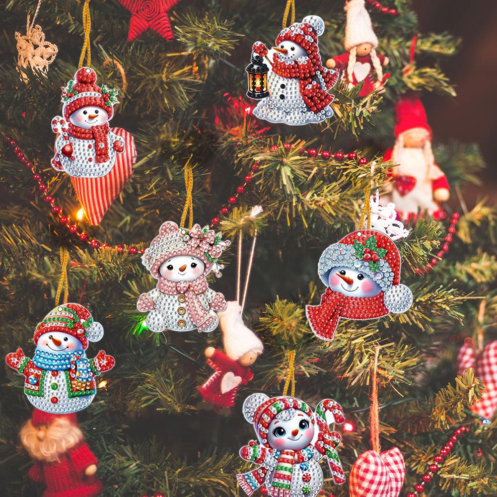 Xmas Theme 2D Flat DIY Hanging Diamond Art Kits Special Shape Diamond Art Pendant Single Side Drill DIY Home Decor Hanging Charm