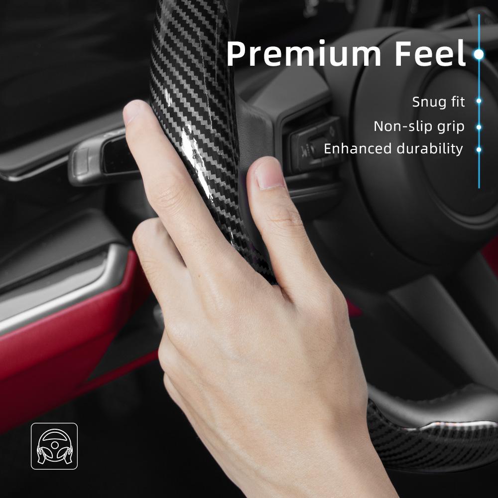 Suitable for Honda Carbon Fiber Texture Steering Wheel Cover with Segmented Quick-Release Design, Durable, for Cr-V Civic Hr-V Zr-V Vezel City Amaze