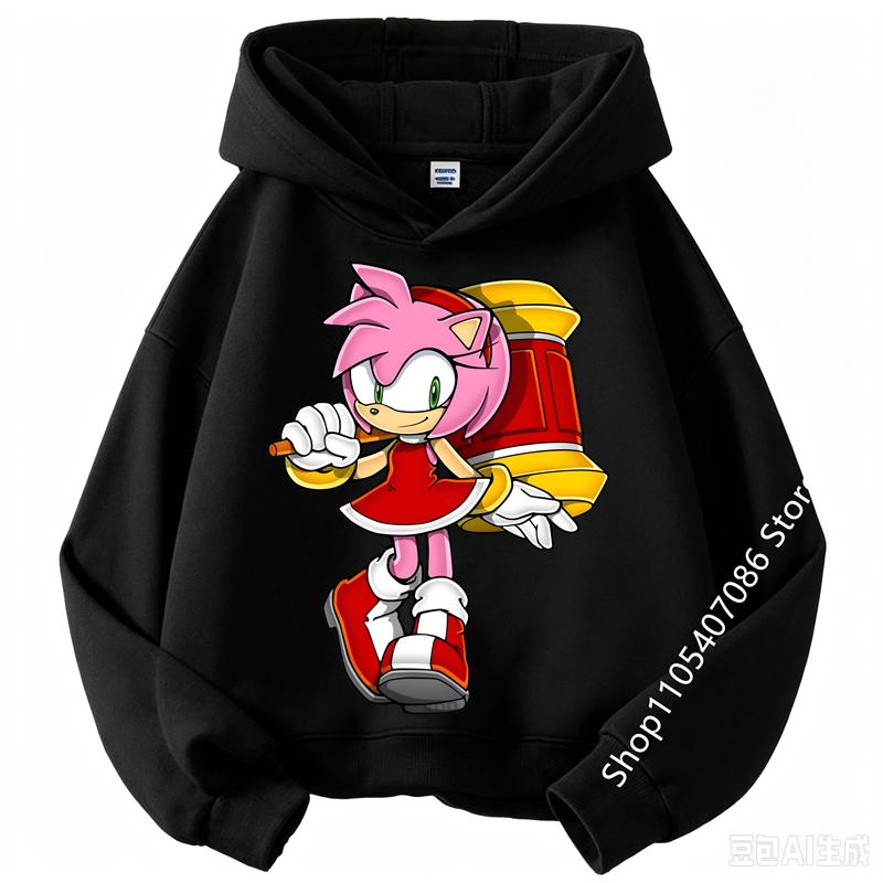Boys Girls Outfits Clothing Kids Cute Cartoon Thick Hoodie Fashion Soft Clothes Sweatshirt