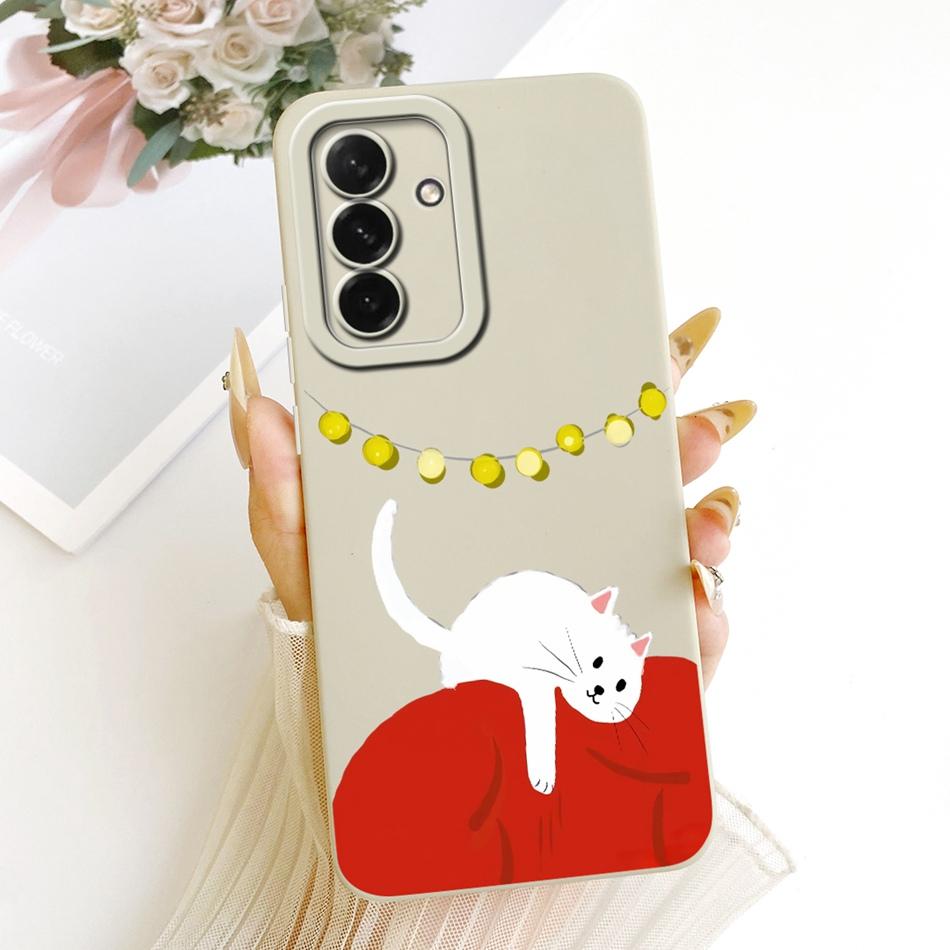 For Samsung Galaxy A56 A36 Cute Cat Flower Cartoon Phone Case For Samsung A36 A56 5G Shockproof Soft Silicone Covers Bumpers