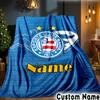 Custom Name Esporte Clube Bahia Crest Throws Blanket Flannel Blankets for Couch Bed Gifts for Men Women Picnic Blanket Christmas Fan Gifts