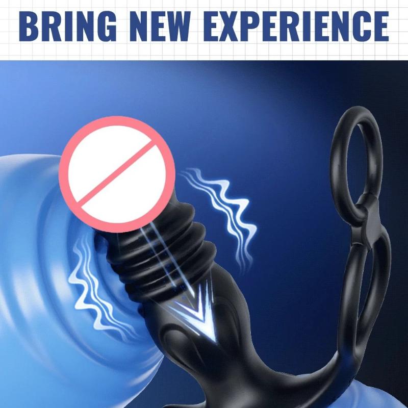 Neue APP-Steuerung Männlicher Stoßender Prostata-Massagegerät Vibrator Männer Gay Masturbation Analer Stöpsel Teleskopischer Butt Plug Weibliches Erwachsenen-Sexspielzeug Teleskopischer Dildo