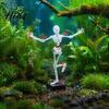 Decorazione per Acquario di Pesci d'Acqua Salata Scheletro Danzante Bubbbler Decorazione per Acquario Ornamento Pneumatico Mobile Resina con Tubo dell'Aria da 1 Metro Halloween Sott'Acqua