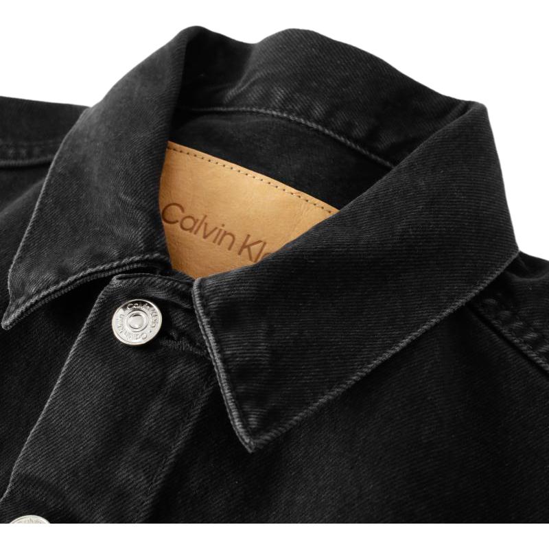 Calvin Klein Modna Jednolita Wszechstronna Casualowa Wygodna Kurtka Jeansowa Męska kurtki Czarna 40TM716-001