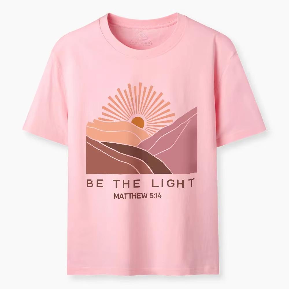 

2026 new Be The Light Christian Classic Unisexs Tshirt Highquality and Fashionable Roundneck Printed for Both Unisex and Women 4XL