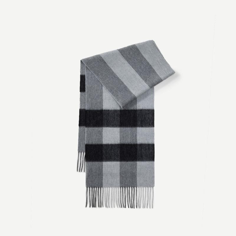 High quality plaid 100% wool scarf, female Korean atmosphere scarf, versatile simple fringed shawl