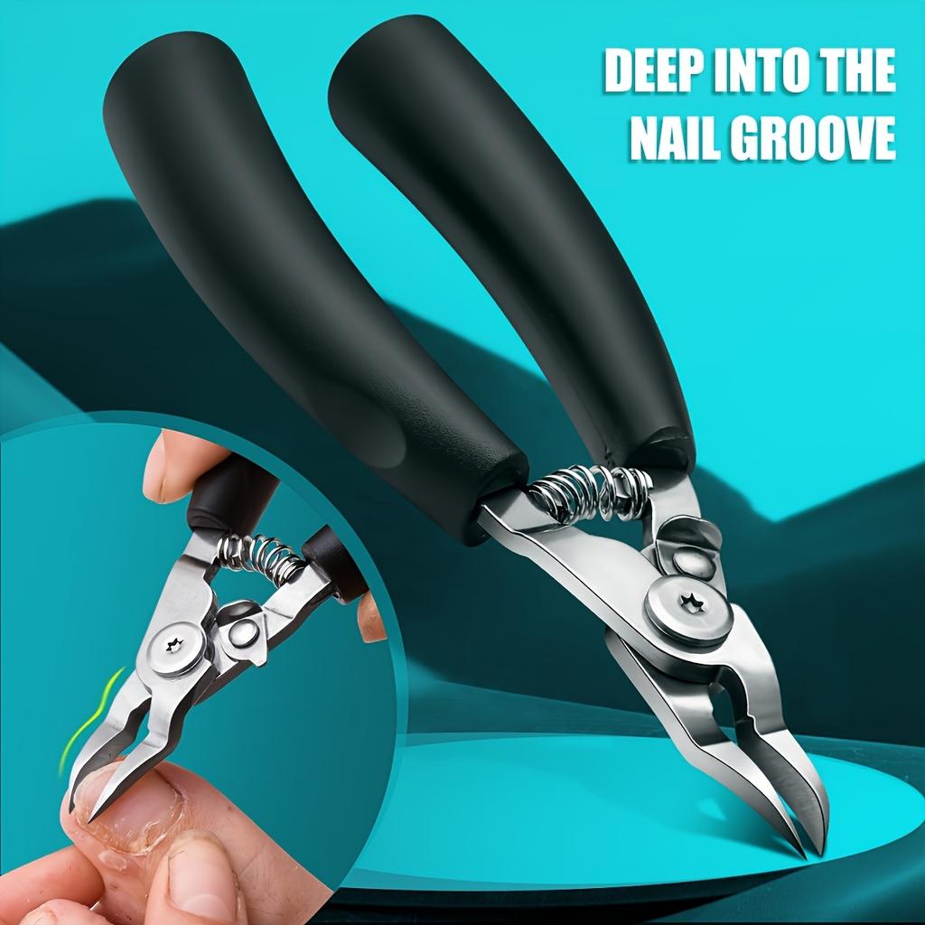 Stainless Steel Modern Concave Edge Toenail Clippers - Sharp, Curved Blade For Thick Nails, Ingrown Nail Precision Trimming