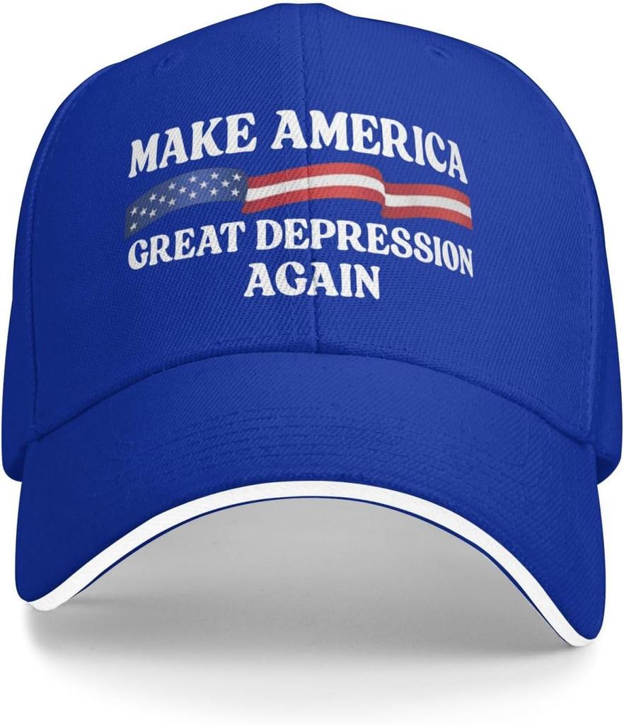 Make America Great Depression Again Polyester Baseball Cap Patriotic Political Unisex Outdoor Adjustable Hat