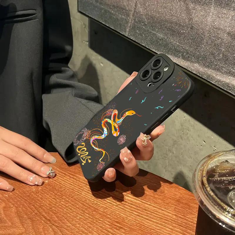 Luxury New Fashion Snake Year Case For  Redmi Note 14 13 12 11 Pro Plus 5G 12S 11S 10S Redmi 13C 13 12 Silicone Cover