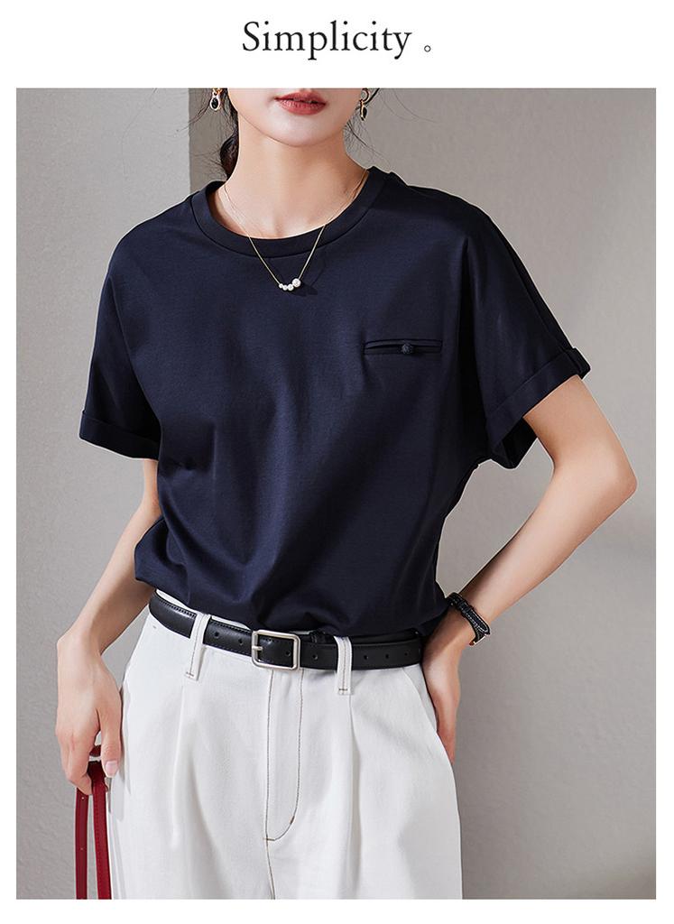 Pure Cotton Short-sleeved T-shirt for Women