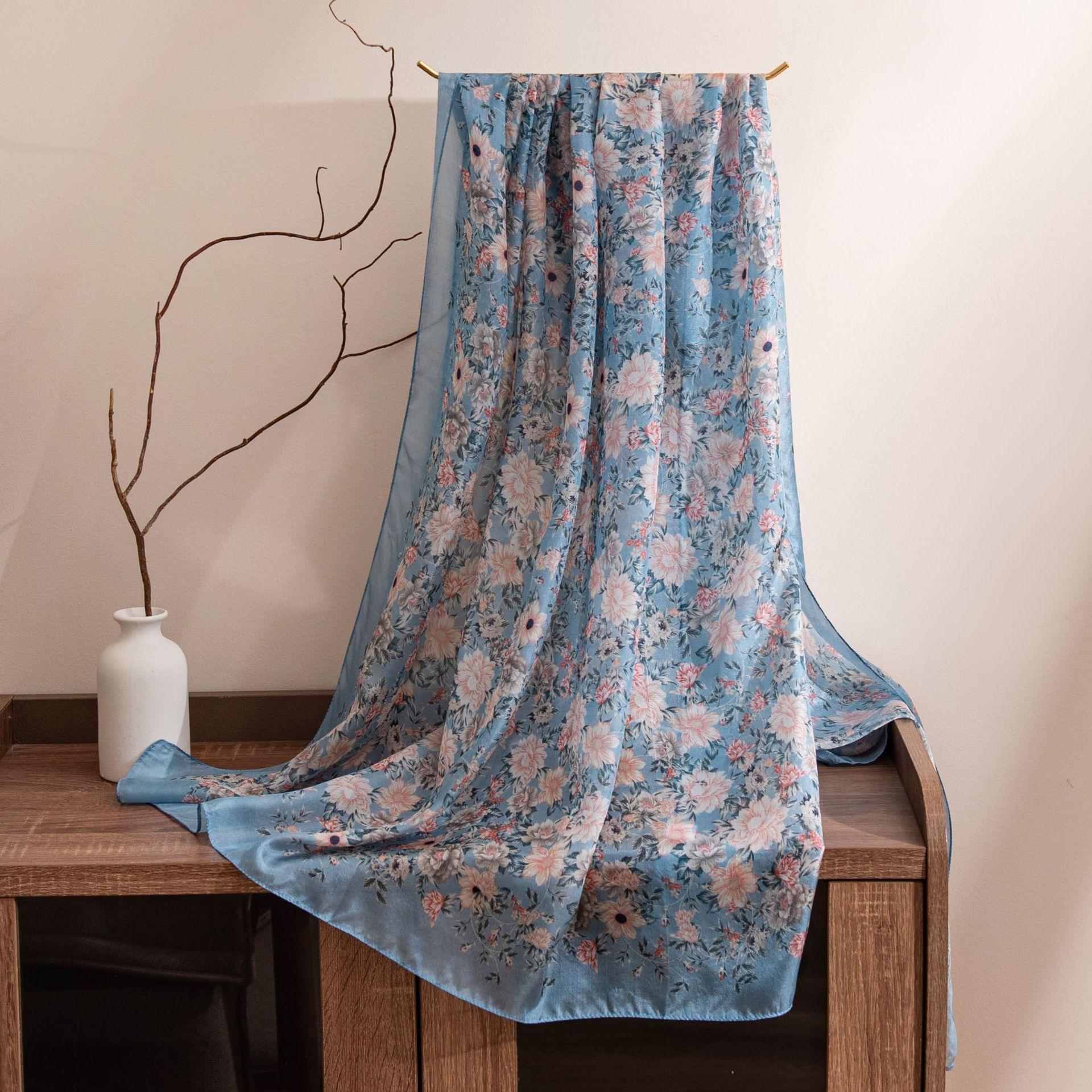 Fashion foreign spinning silk scarf women s summer sunscreen yarn soft and light scarf shawl