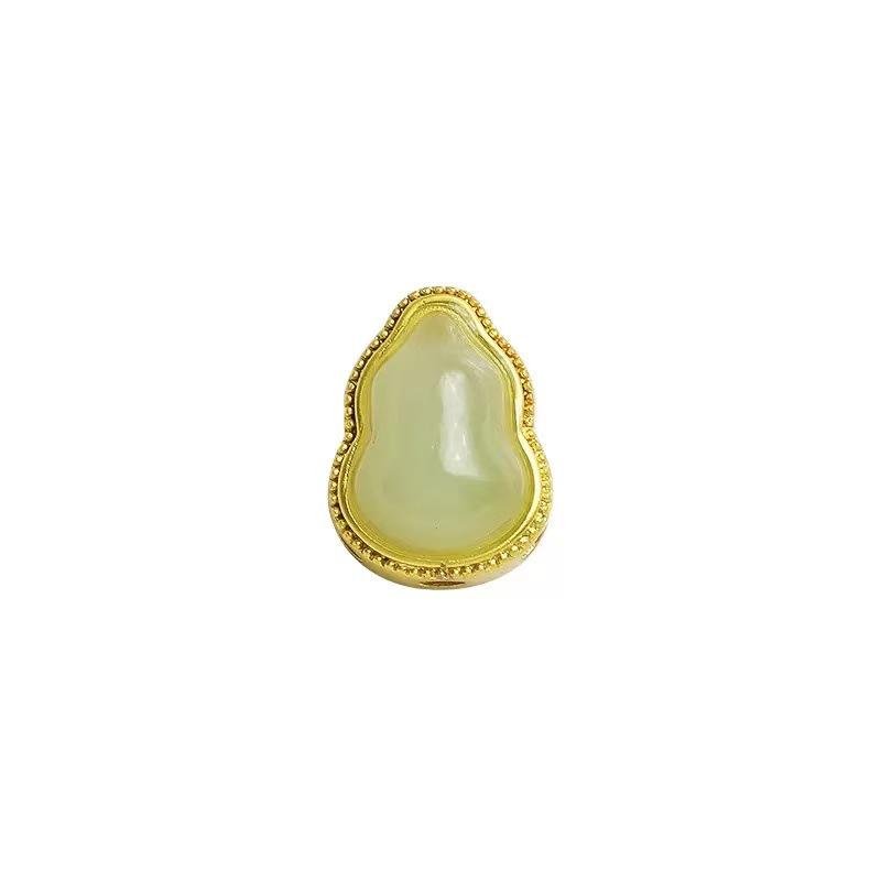 Gold-Plated Jade Gourd Beads Bracelet for DIY Jewelry and Necklace Making