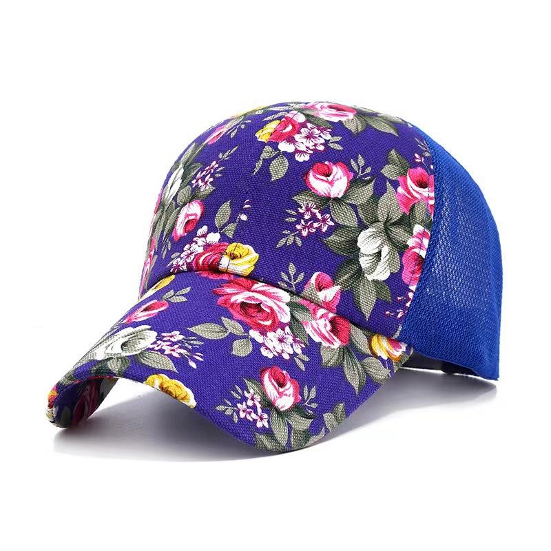 Flower Cloth Baseball Cap Tourism Leisure Cap Women's Spring and Summer Ethnic Style Duck Tongue Cap Floral Elements