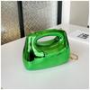 Hot Selling Solid Color Acrylic Hasp Sweet Handbag Versatile Fashion Shoulder Bag Soft Simple Trendy Western Style Crossbody Bag