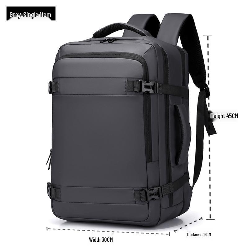 

Мужской рюкзак большой вместимости с возможностью расширения для повседневных прогулок, походов и коротких поездок серый